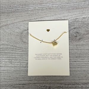 NEW Gold Heart Pendant Diamond Detailing Necklace 16inch